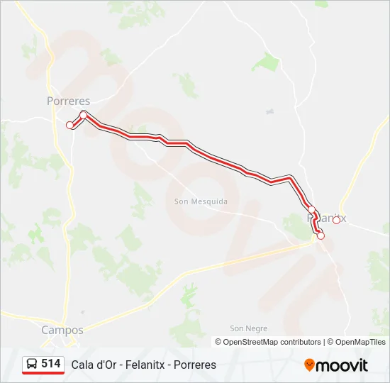 514 Bus Line Map