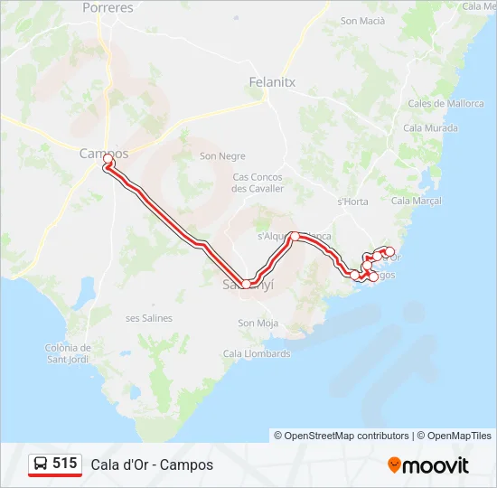 515 Bus Line Map