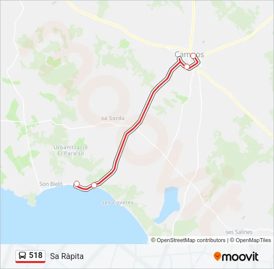 518 Bus Line Map