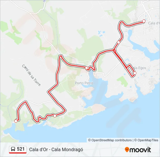 521 Bus Line Map