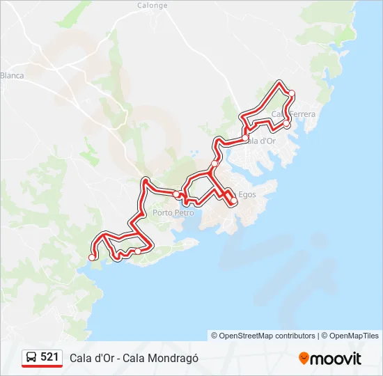 521 Bus Line Map