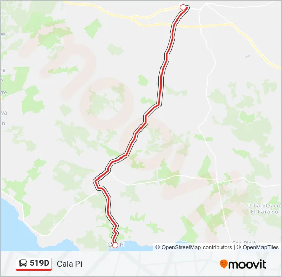 519D Bus Line Map