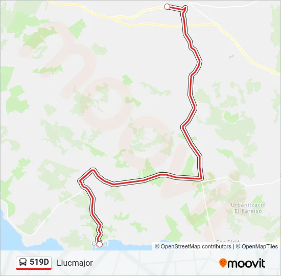 519D Bus Line Map