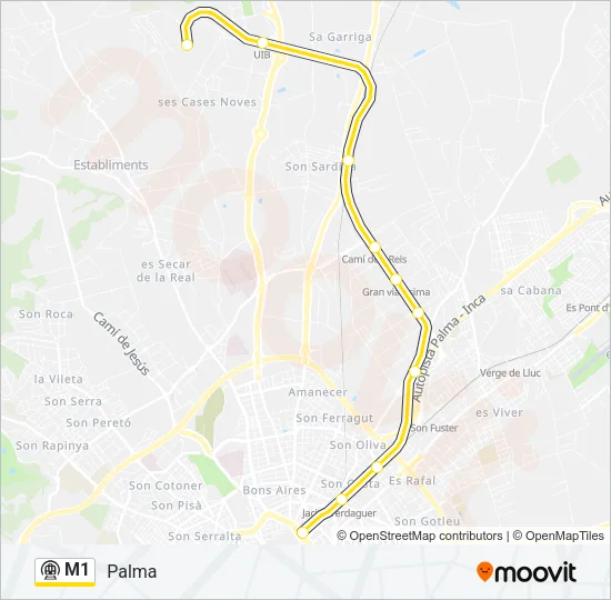M1 Metro Line Map