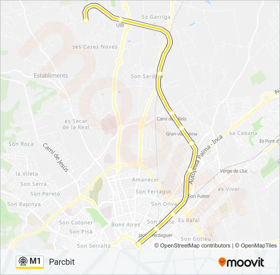 M1 Metro Line Map