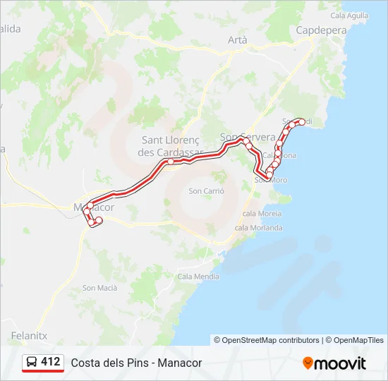 412 Bus Line Map