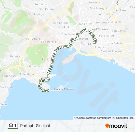 1 Bus Line Map
