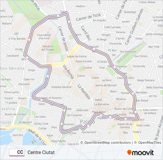 Mapa de CC de autobús