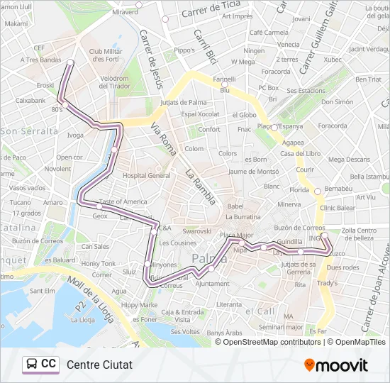 CC Bus Line Map