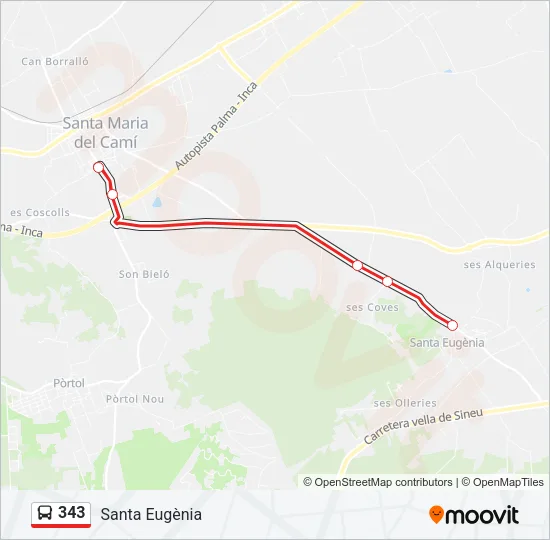 343 Bus Line Map