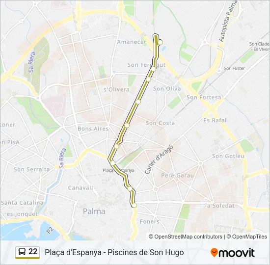 22 Bus Line Map