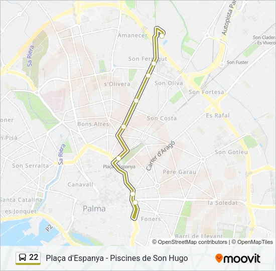 22 Bus Line Map