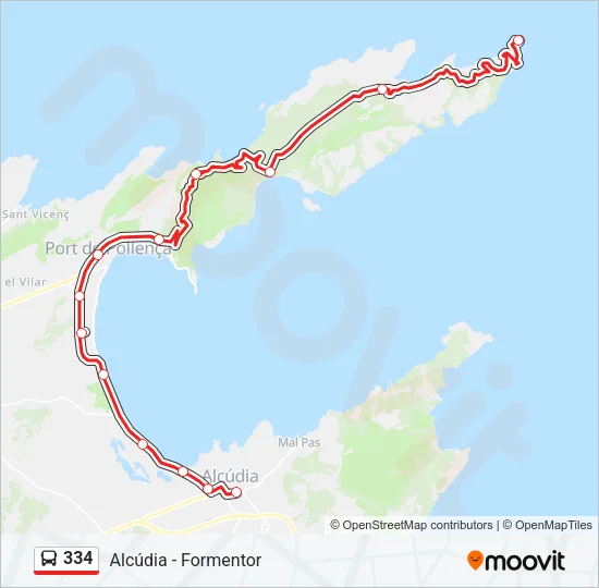 334 Bus Line Map
