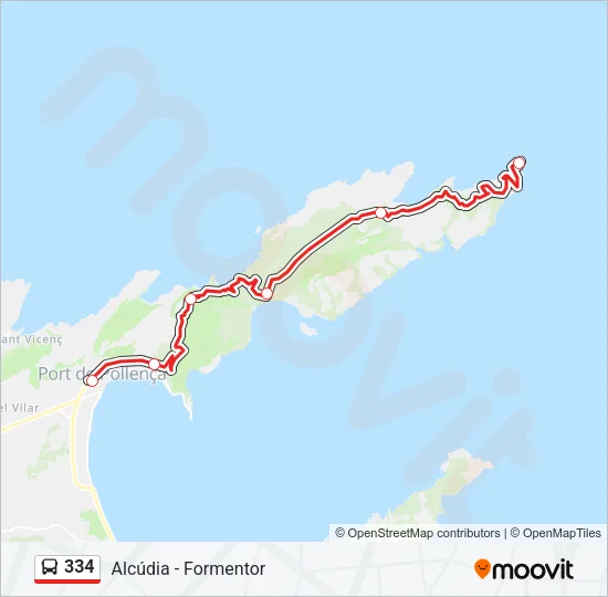 334 Bus Line Map
