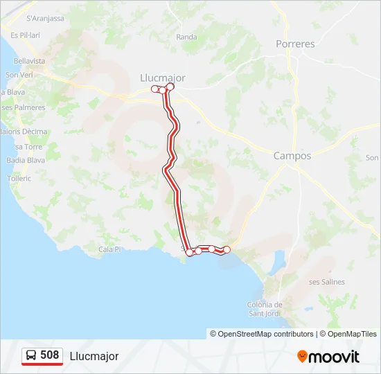 508 Bus Line Map