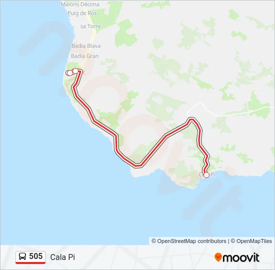 505 Bus Line Map