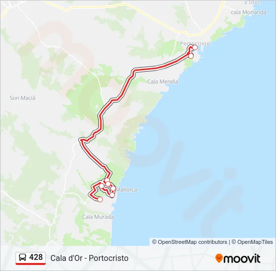 428 Bus Line Map