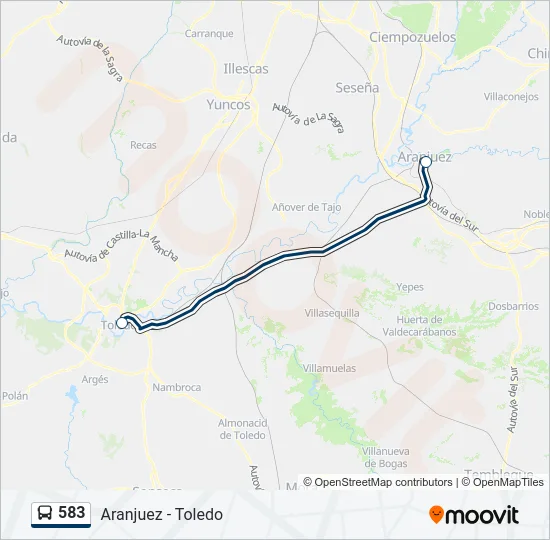 583 Bus Line Map