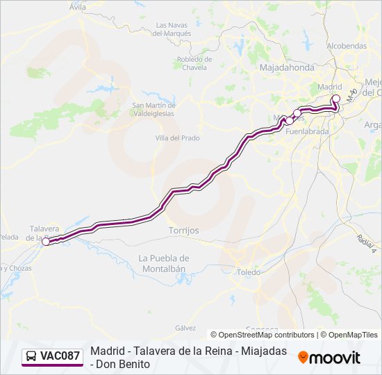 VAC087 bus Mapa de línia