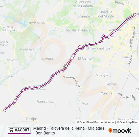 VAC087 Bus Line Map
