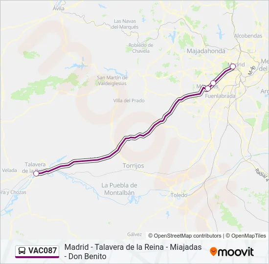 VAC087 Bus Line Map