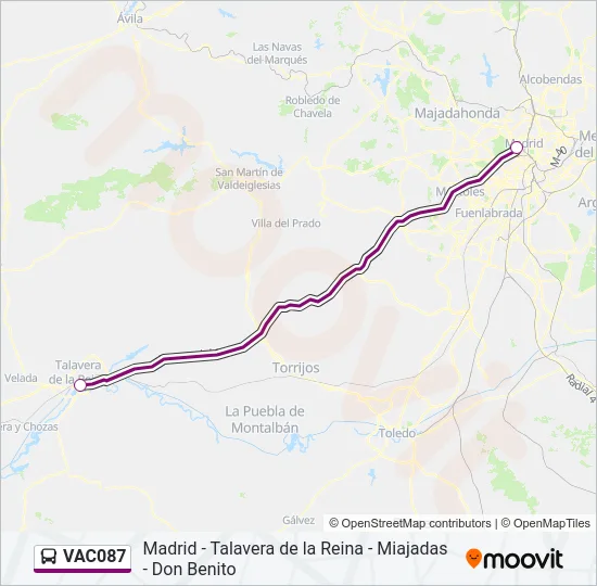 VAC087 Bus Line Map