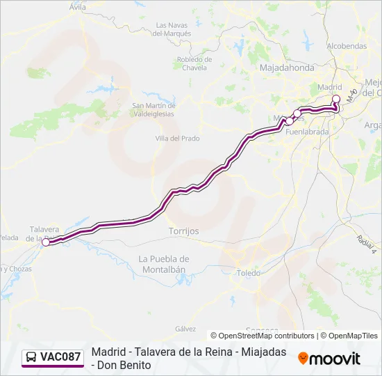 VAC087 Bus Line Map