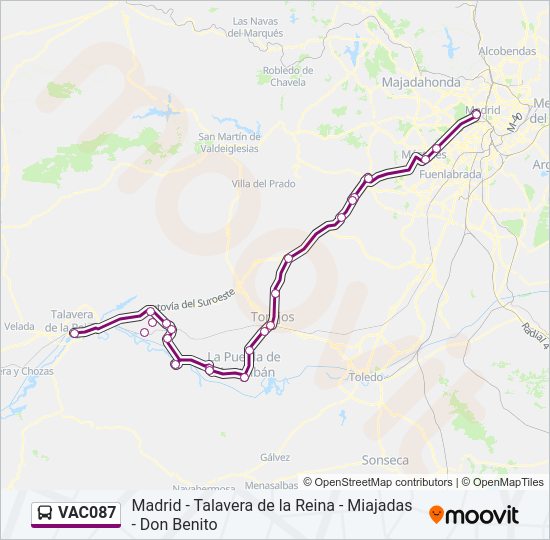 Mapa de VAC087 de autobús