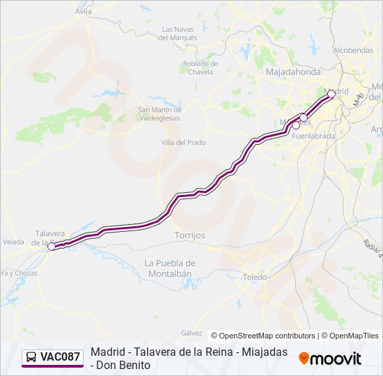 VAC087 bus Mapa de línia