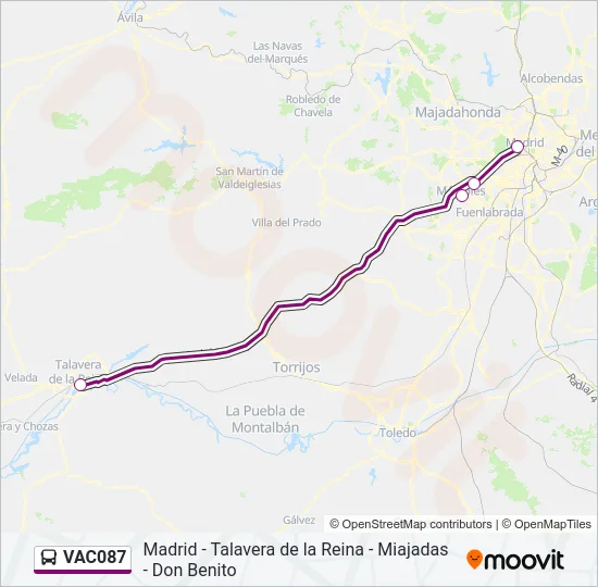 VAC087 Bus Line Map