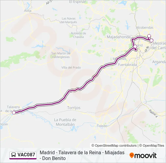 VAC087 Bus Line Map