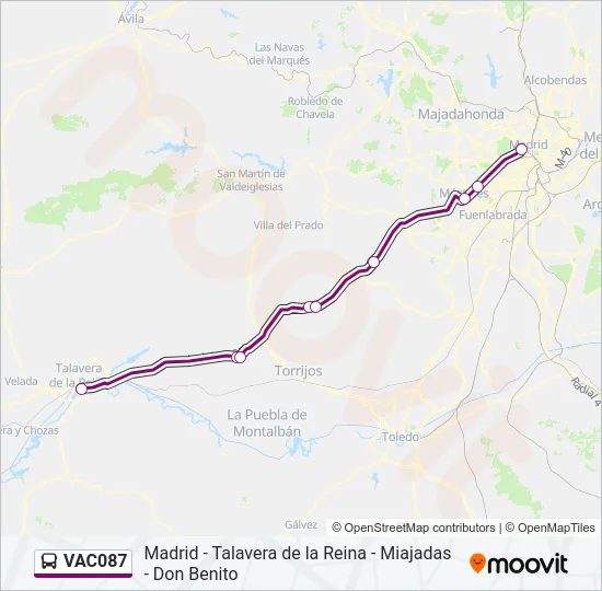VAC087 Bus Line Map