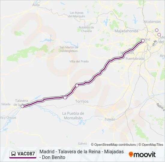 VAC087 Bus Line Map