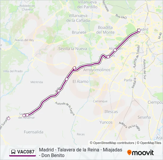 VAC087 Bus Line Map