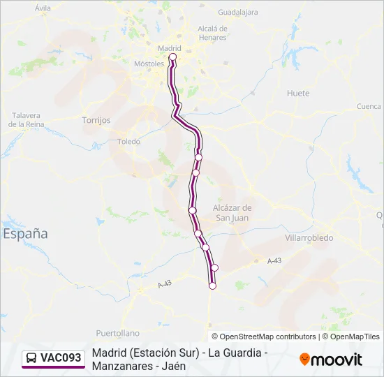 VAC093 Bus Line Map