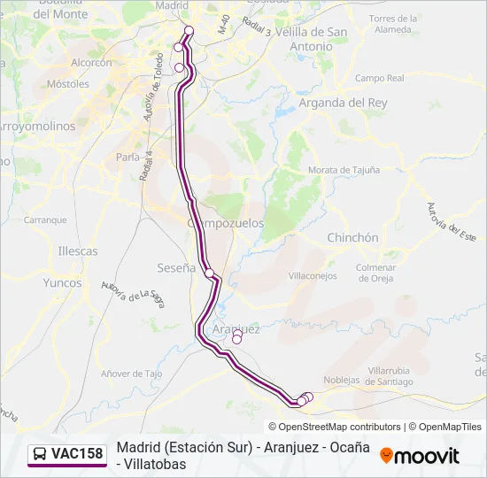 VAC158 Bus Line Map