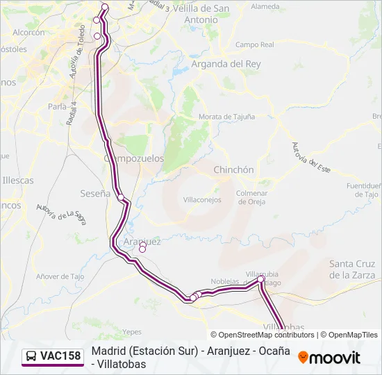 VAC158 Bus Line Map