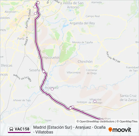 VAC158 Bus Line Map