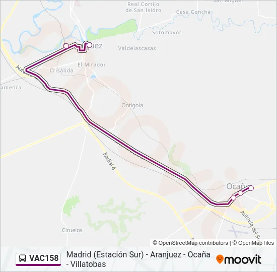 VAC158 Bus Line Map