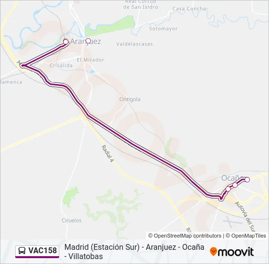 VAC158 Bus Line Map