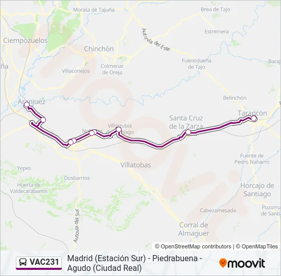 VAC231 Bus Line Map