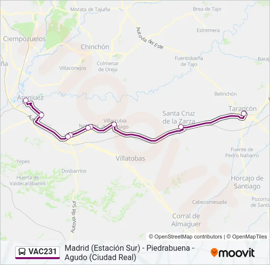VAC231 Bus Line Map