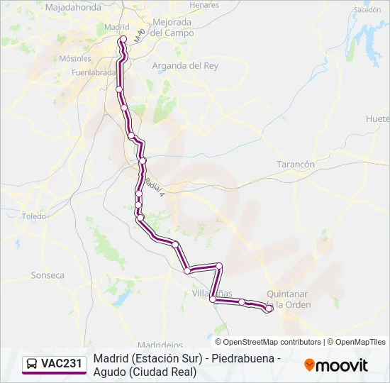 VAC231 Bus Line Map