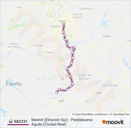 VAC231 Bus Line Map