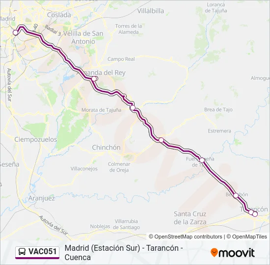 VAC051 Bus Line Map