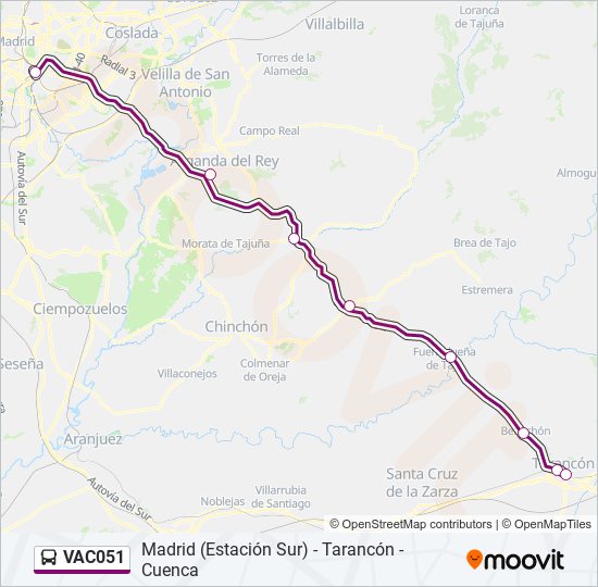 Mapa de VAC051 de autobús