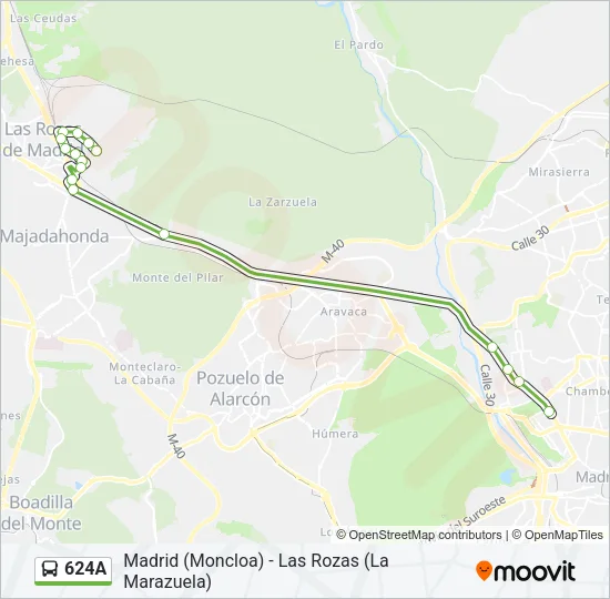624A Bus Line Map
