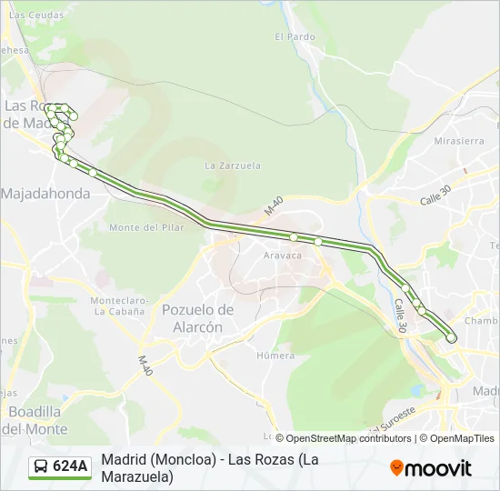 624A Bus Line Map
