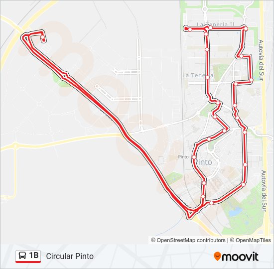 1B Bus Line Map