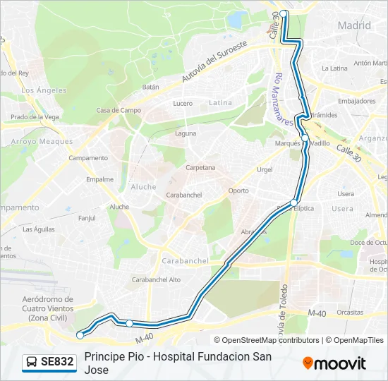SE832 Bus Line Map
